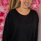 Long Sleeve Balloon Soft Zwart Plus Size maat 46 t/m 50