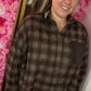 Blouse Check Hardy Leather Detail Plus Size Maat 44 t/m 48