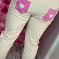 Broek Stretch Sparkle Beige Plus Size Maat 46 t/m 52