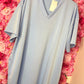 Lang T-shirt/T-shirt Jurk Basic Licht Blauw Maat 48 t/m 54
