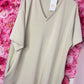 Lang T-shirt/T-shirt Jurk Basic Beige Maat 48 t/m 54