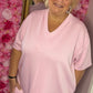Lang T-shirt/T-shirt Jurk Basic Licht Roze Maat 48 t/m 54