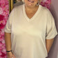 Lang T-shirt/T-shirt Jurk Basic Beige Maat 48 t/m 54