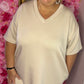 Lang T-shirt/T-shirt Jurk Basic Beige Maat 48 t/m 54
