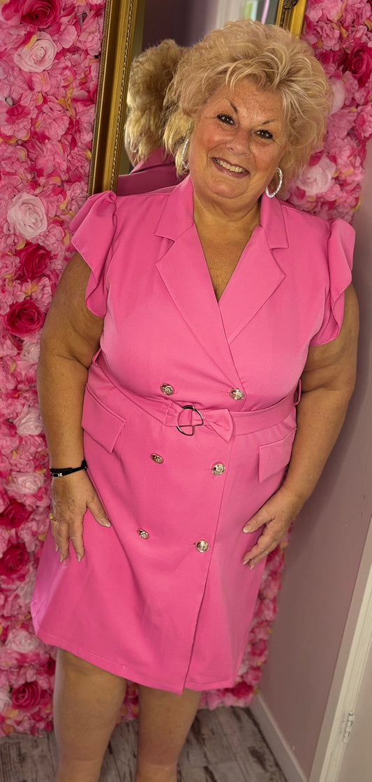 Jurk Classy Roze Maat 44 t/m 50-52