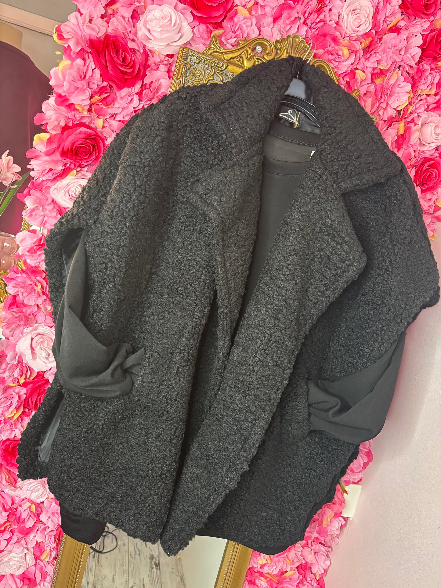 Gilet Teddy Zwart Plus Size Maat 48 t/m 54
