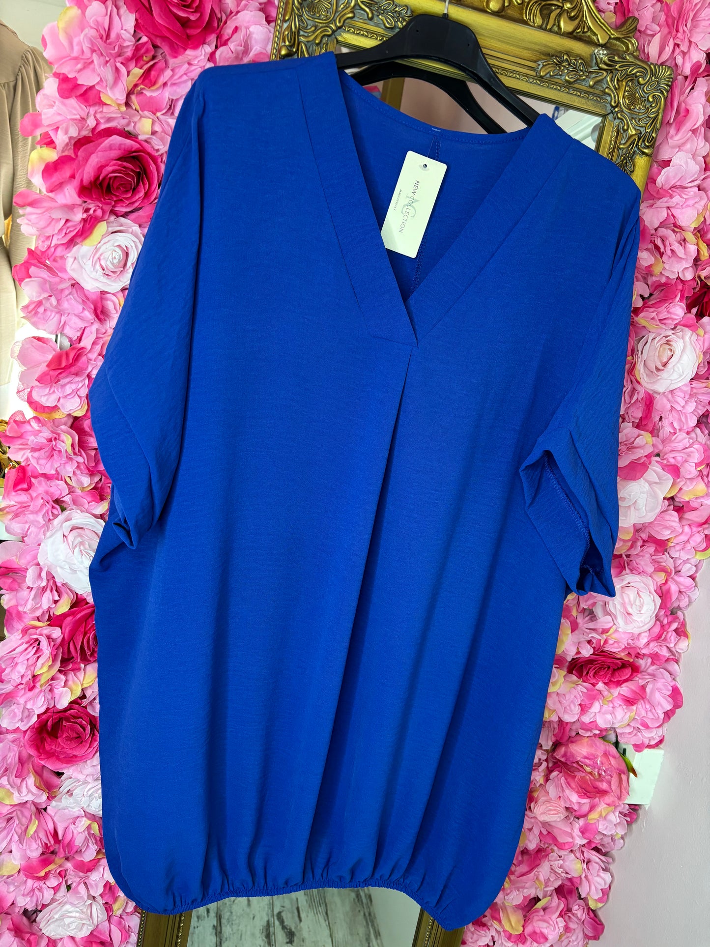 Blouse Ballon Sum Konings Blauw Plus Size maat 48 t/m 54
