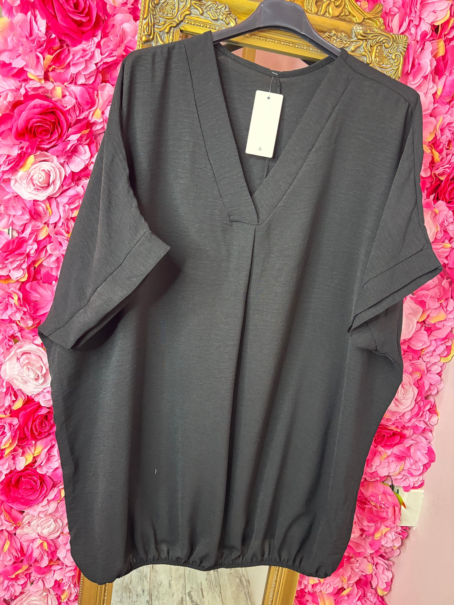 Blouse Ballon Sum Zwart Plus Size maat 48 t/m 54