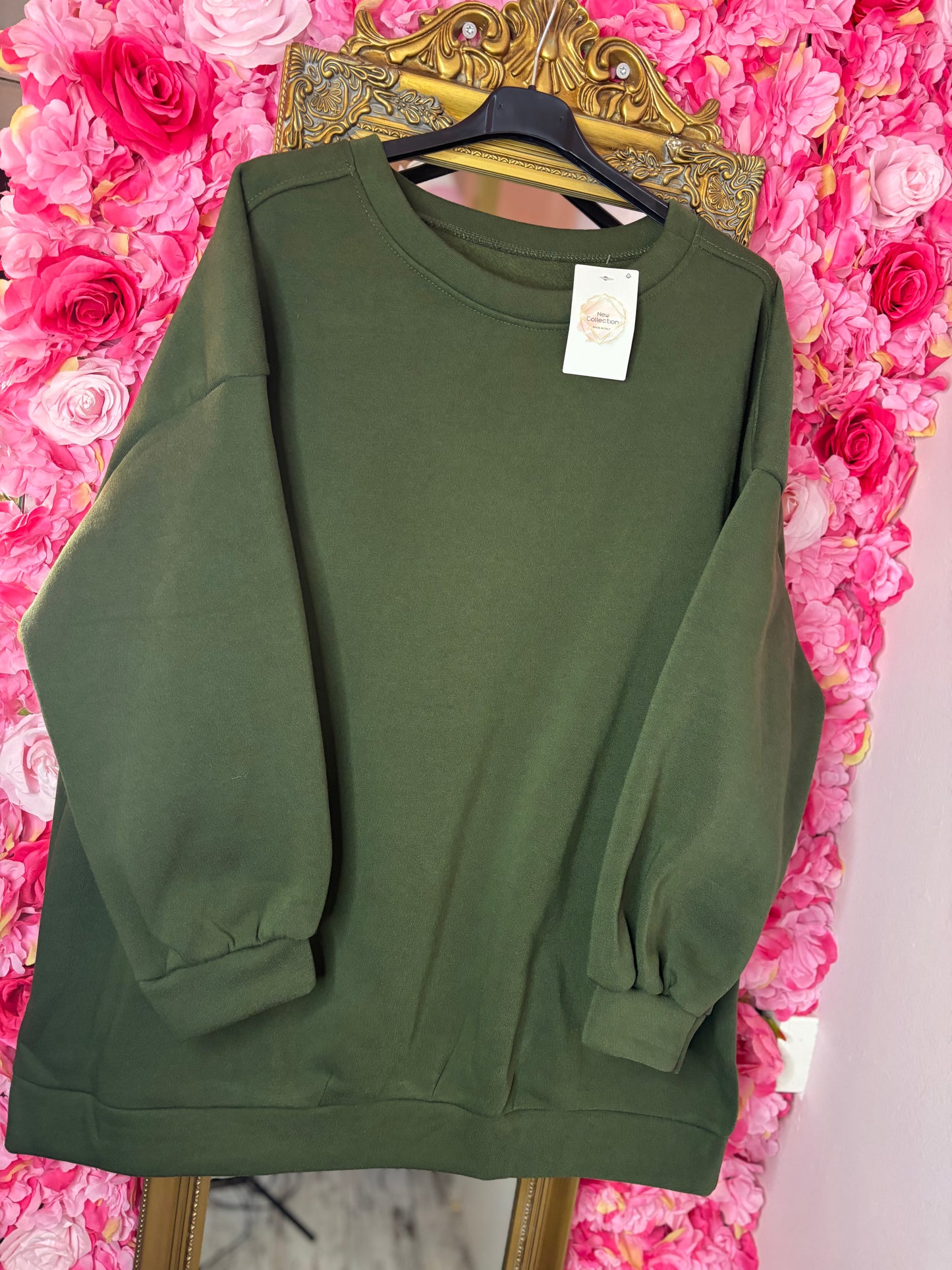 Trui Ultime Cozy Leger Groen Plus Size Maat 48 t/m 52