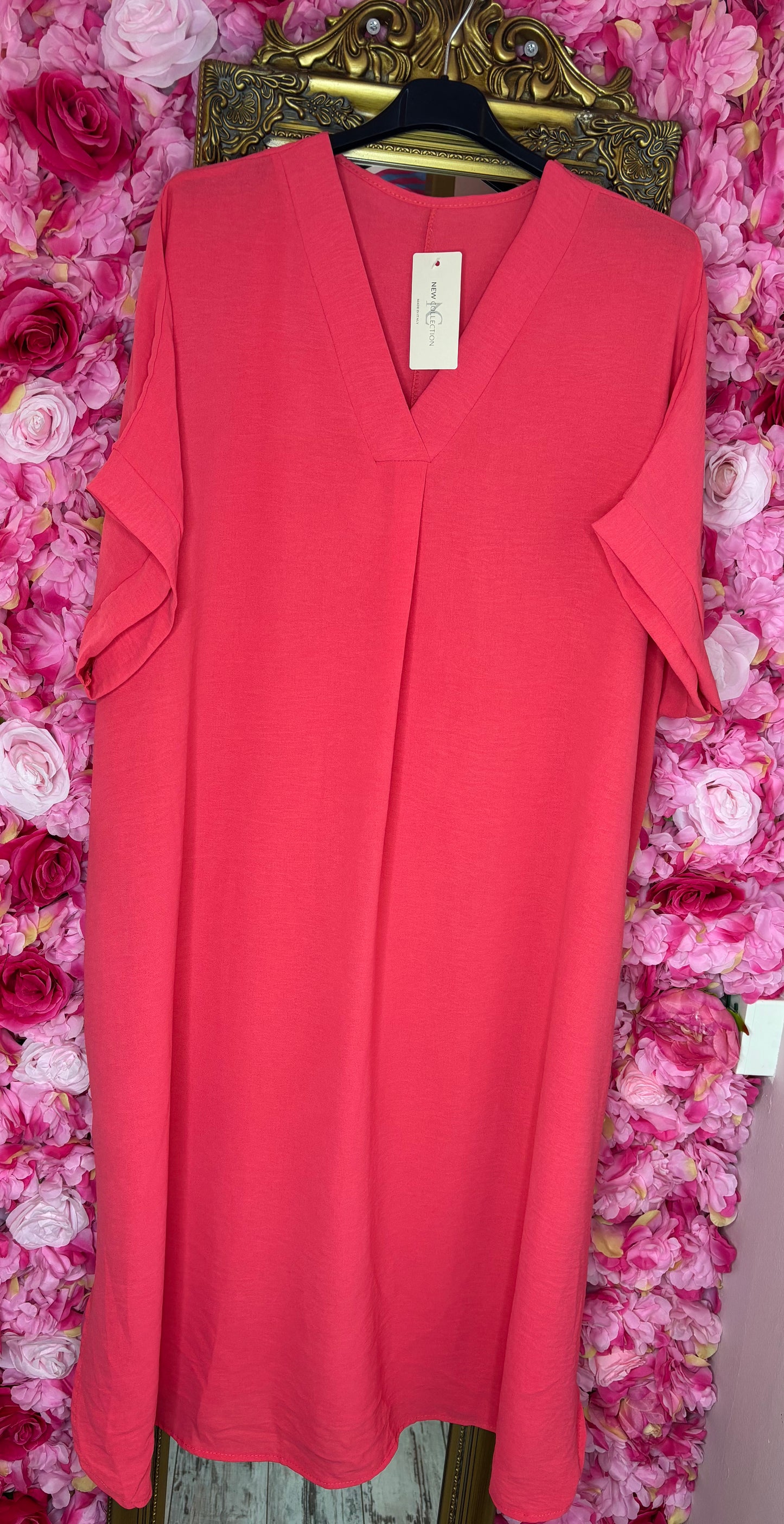 Lange Jurk Summer Koraal Plus Size Maat 48 t/m 54-56