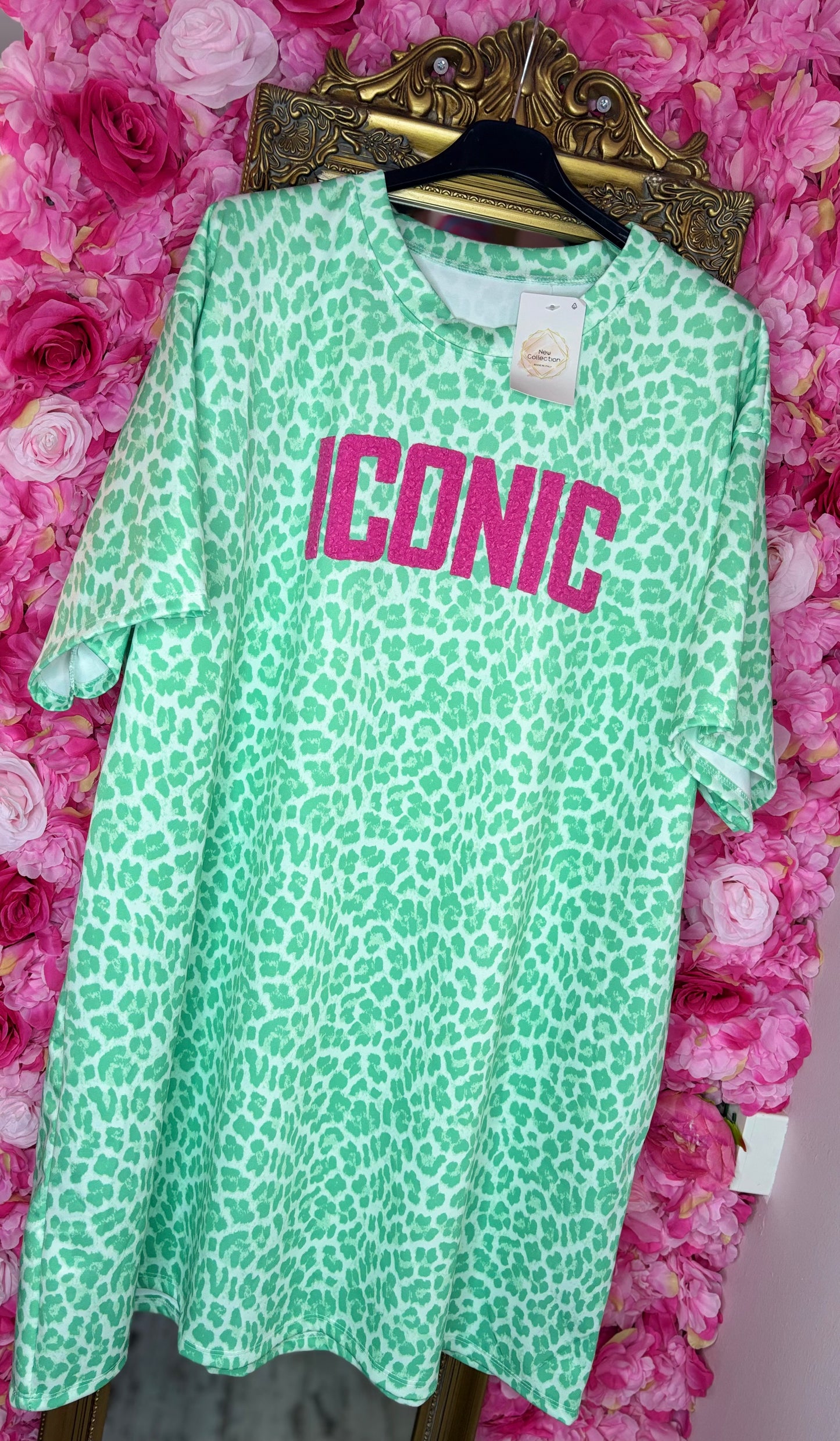 Jurk Icon Panter Mint Plus Size Maat 46 t/m 52-54