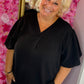 Blouse Pof Mouw Zwart Plus Size maat 48 t/m 54