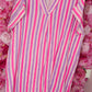 *LUCKY LOOK* Lange Jurk Happy Katoen Paars Plus Size Maat 48 t/m 54