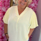 Blouse Pof Mouw Geel Plus Size maat 48 t/m 54