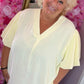 Blouse Pof Mouw Geel Plus Size maat 48 t/m 54