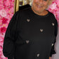 Sweater Sweatheart Zwart Plus Size Maat 50 t/m 54