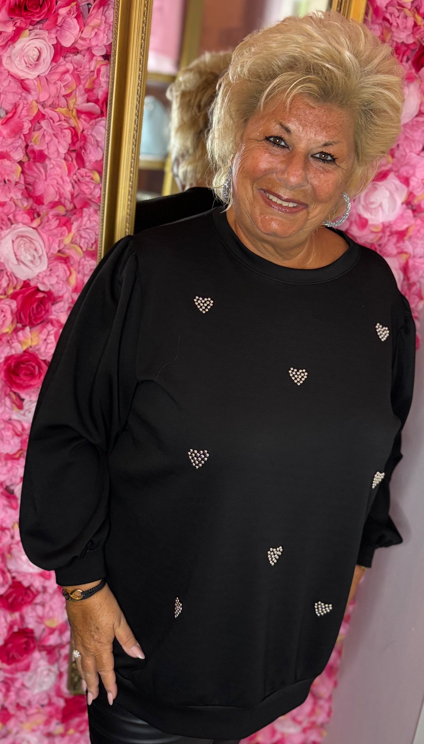 Sweater Sweatheart Zwart Plus Size Maat 50 t/m 54