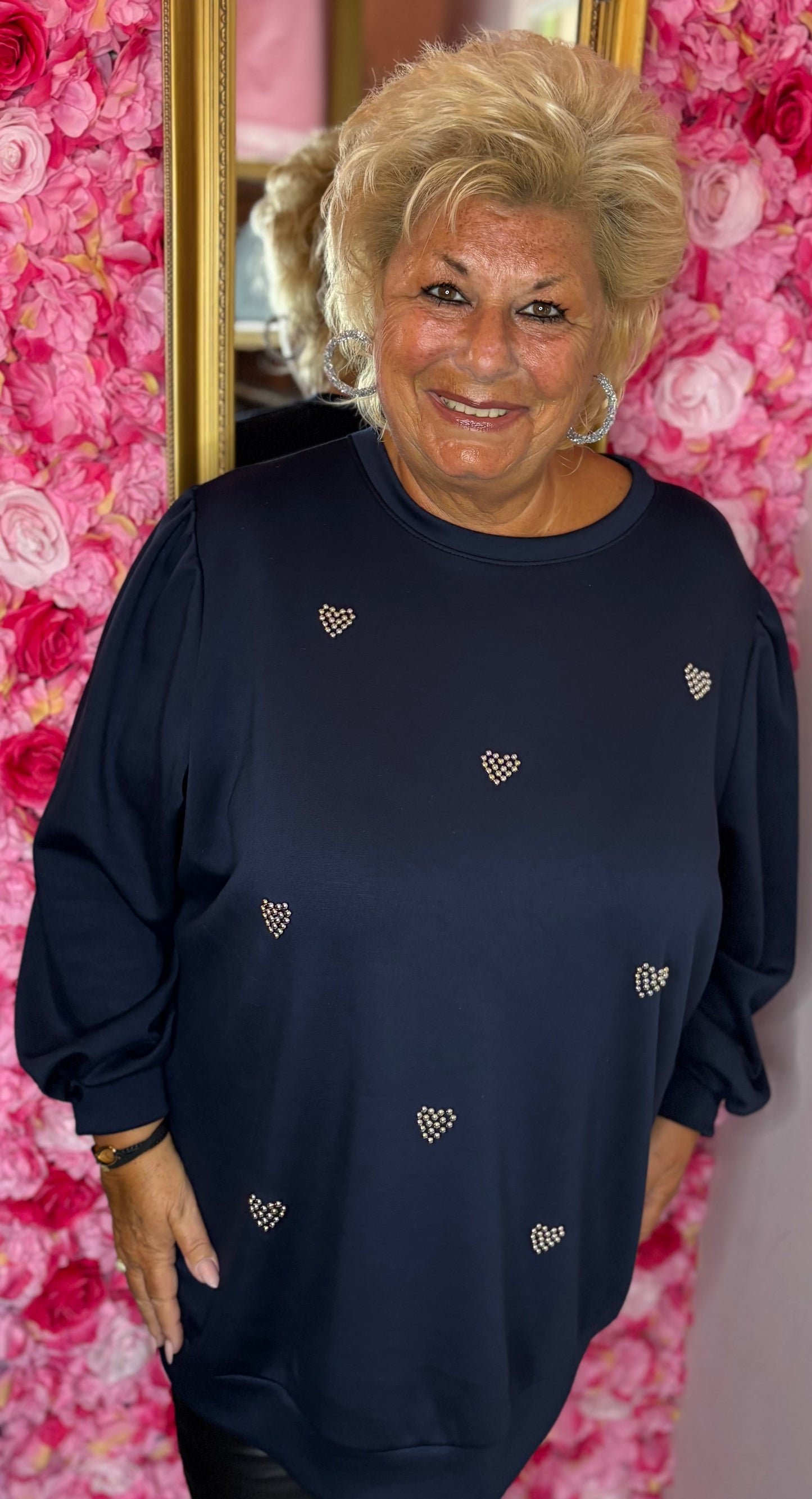 Sweater Sweatheart Donker Blauw Plus Size Maat 50 t/m 54