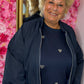 Bomber Sporty Donker Blauw Plus Size Maat 48 t/m 52-54