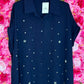 Blouse Parel Donker Blauw Plus Size Maat 48 t/m 54