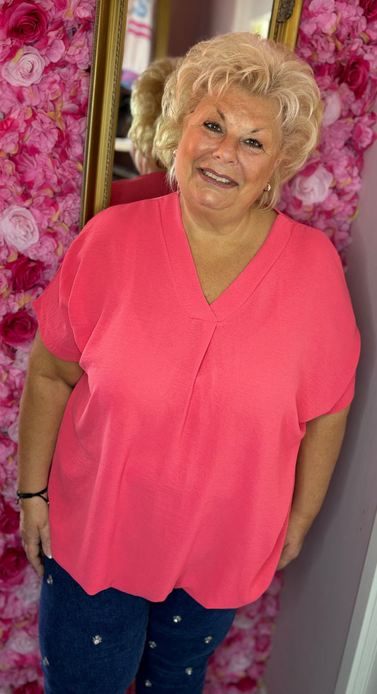 Blouse Ballon Sum Koraal Plus Size maat 48 t/m 54