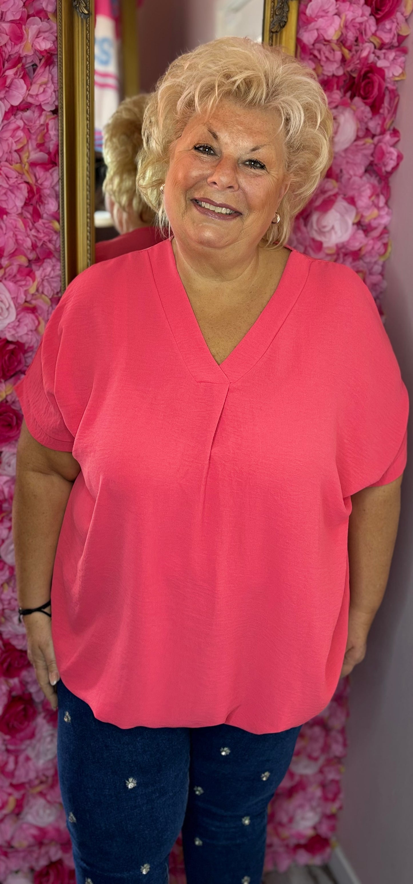 Blouse Ballon Sum Koraal Plus Size maat 48 t/m 54