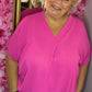Blouse Ballon Sum Fuchsia Plus Size maat 48 t/m 54