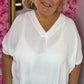 Blouse Ballon Sum Wit Plus Size maat 48 t/m 54