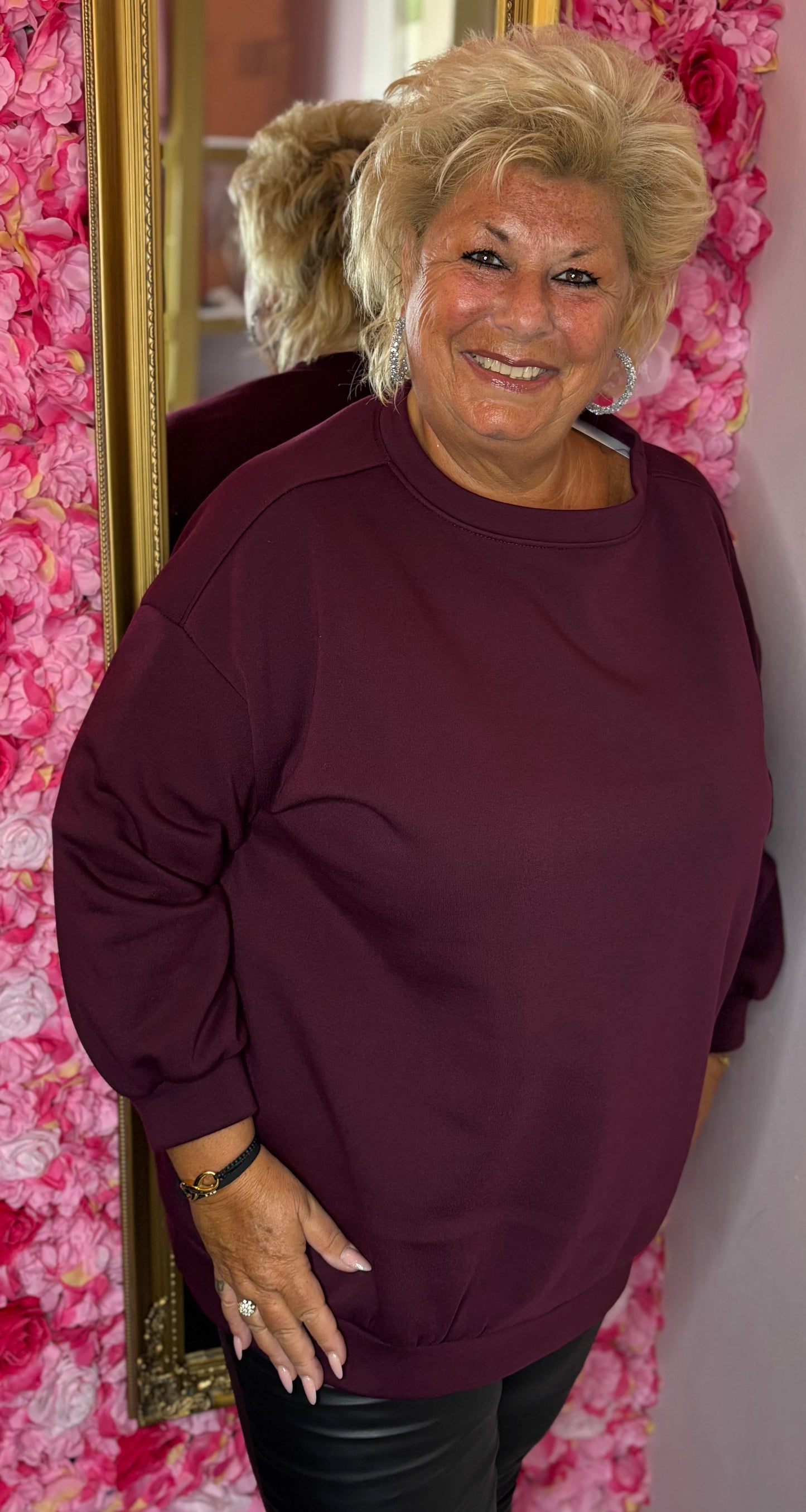 Trui Ultime Cozy Bordeaux Plus Size Maat 48 t/m 52
