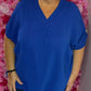 Blouse Ballon Sum Konings Blauw Plus Size maat 48 t/m 54