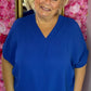 Blouse Ballon Sum Konings Blauw Plus Size maat 48 t/m 54
