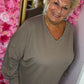 Long Sleeve The Studded Basic Taupe Plus Size maat 48 t/m 52