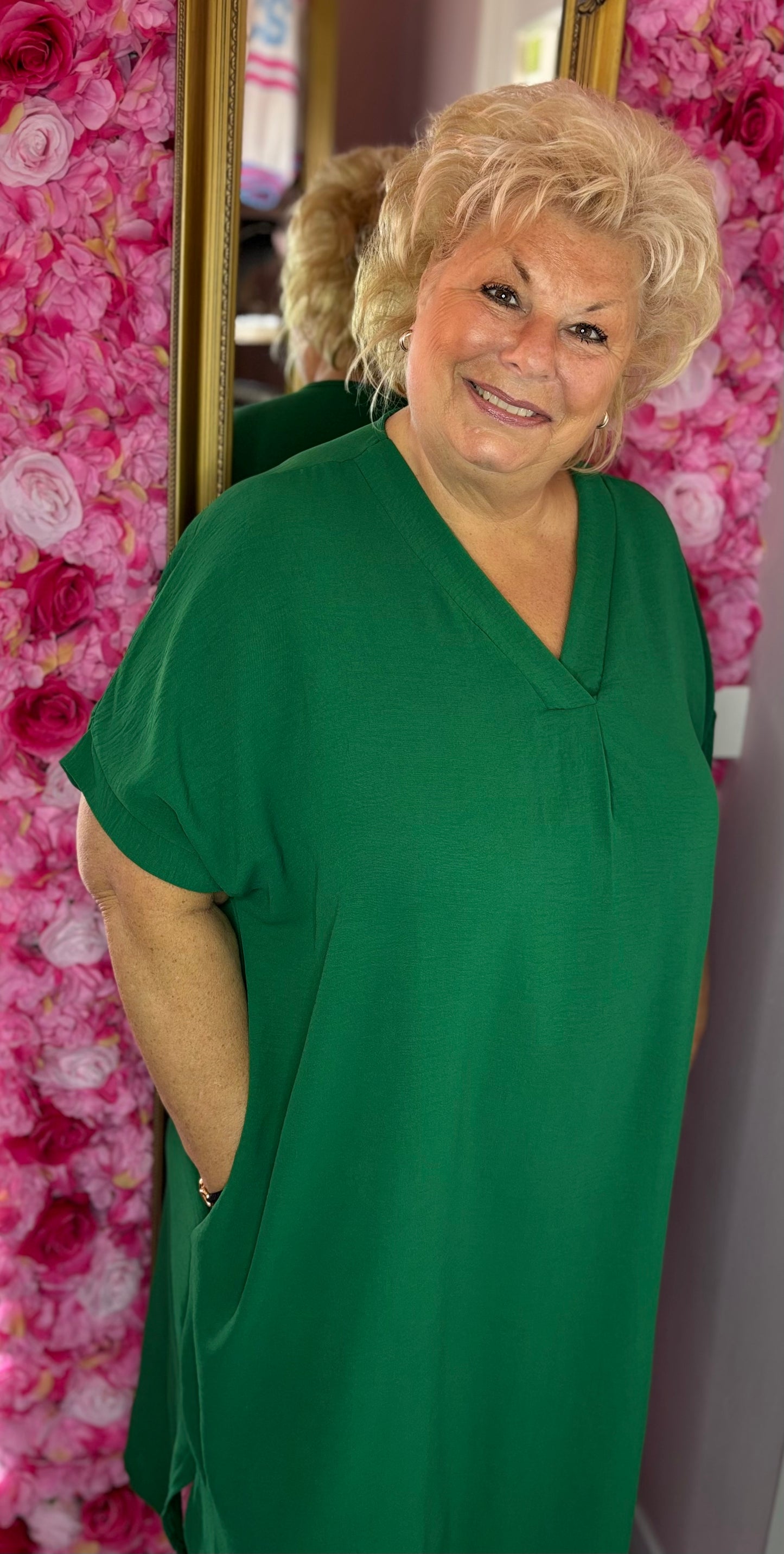 Lange Jurk Summer Guc Groen Plus Size Maat 48 t/m 54-56