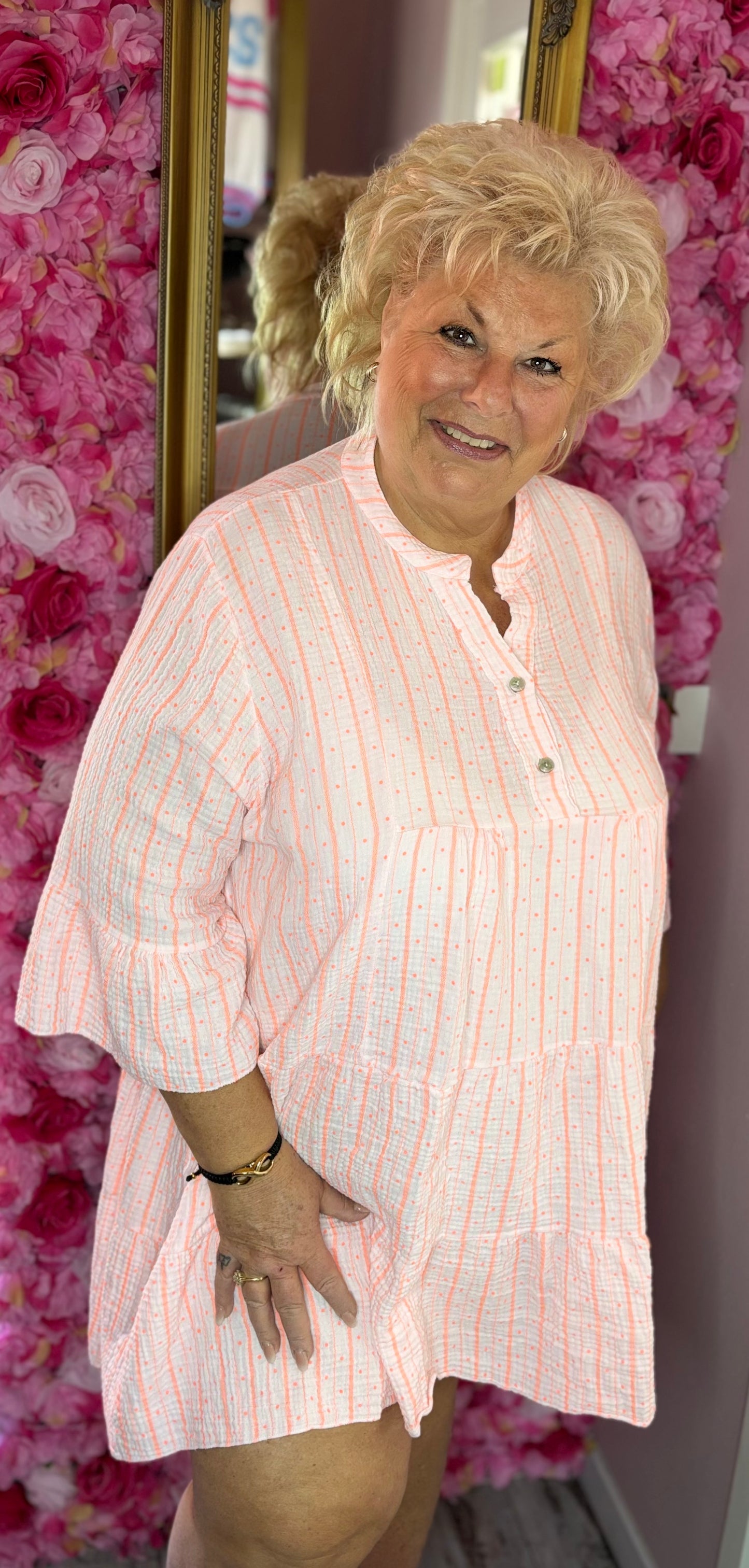 Jurk/Tuniek Ibiza Oranje Plus Size Maat 48 t/m 54