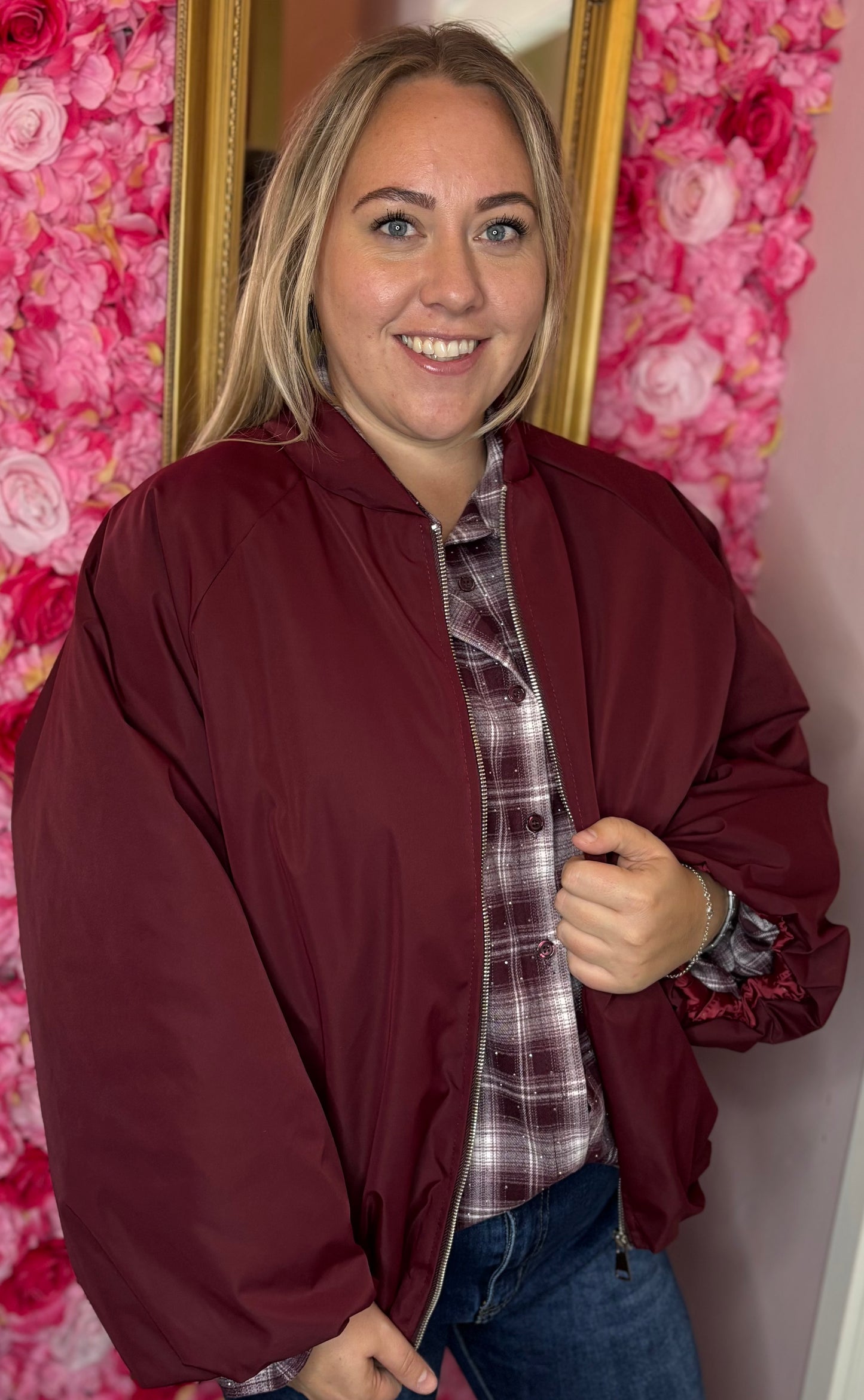 Bomber Sporty Bordeaux Plus Size Maat 48 t/m 52-54