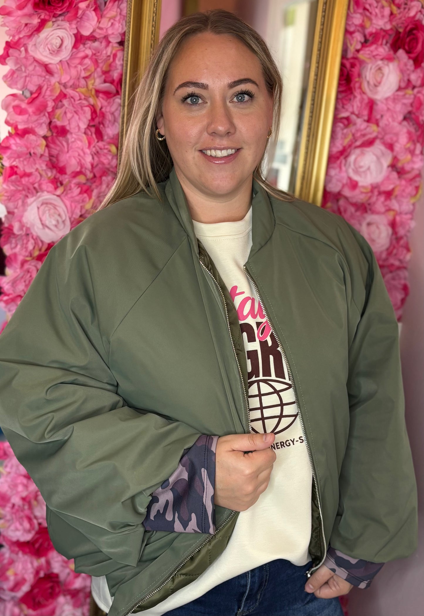 Bomber Sporty Leger Groen Plus Size Maat 48 t/m 52-54