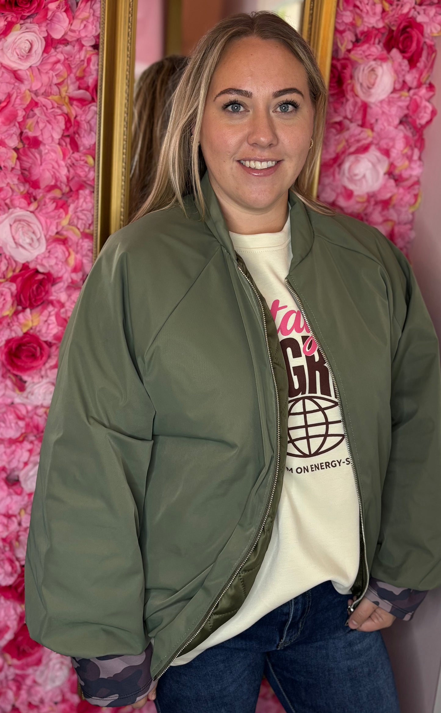 Bomber Sporty Leger Groen Plus Size Maat 48 t/m 52-54