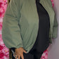 Bomber Sporty Leger Groen Plus Size Maat 48 t/m 52-54