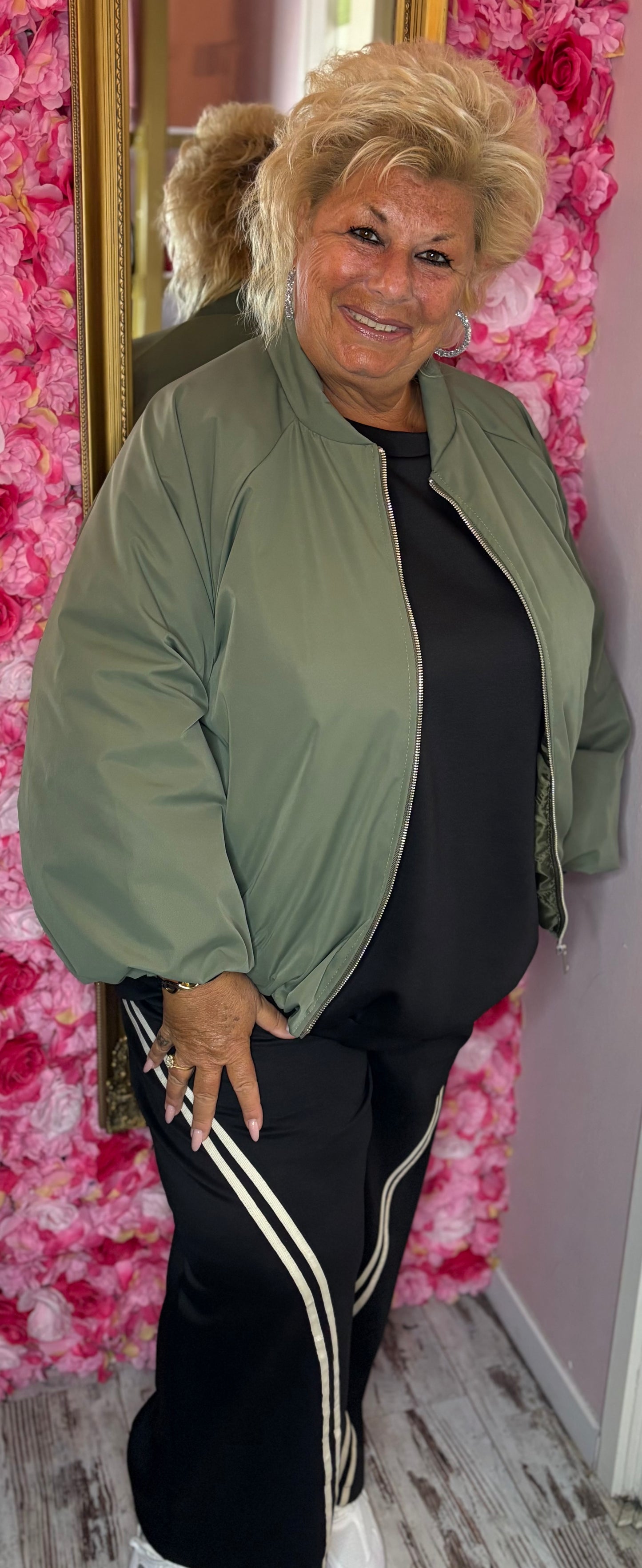 Bomber Sporty Leger Groen Plus Size Maat 48 t/m 52-54