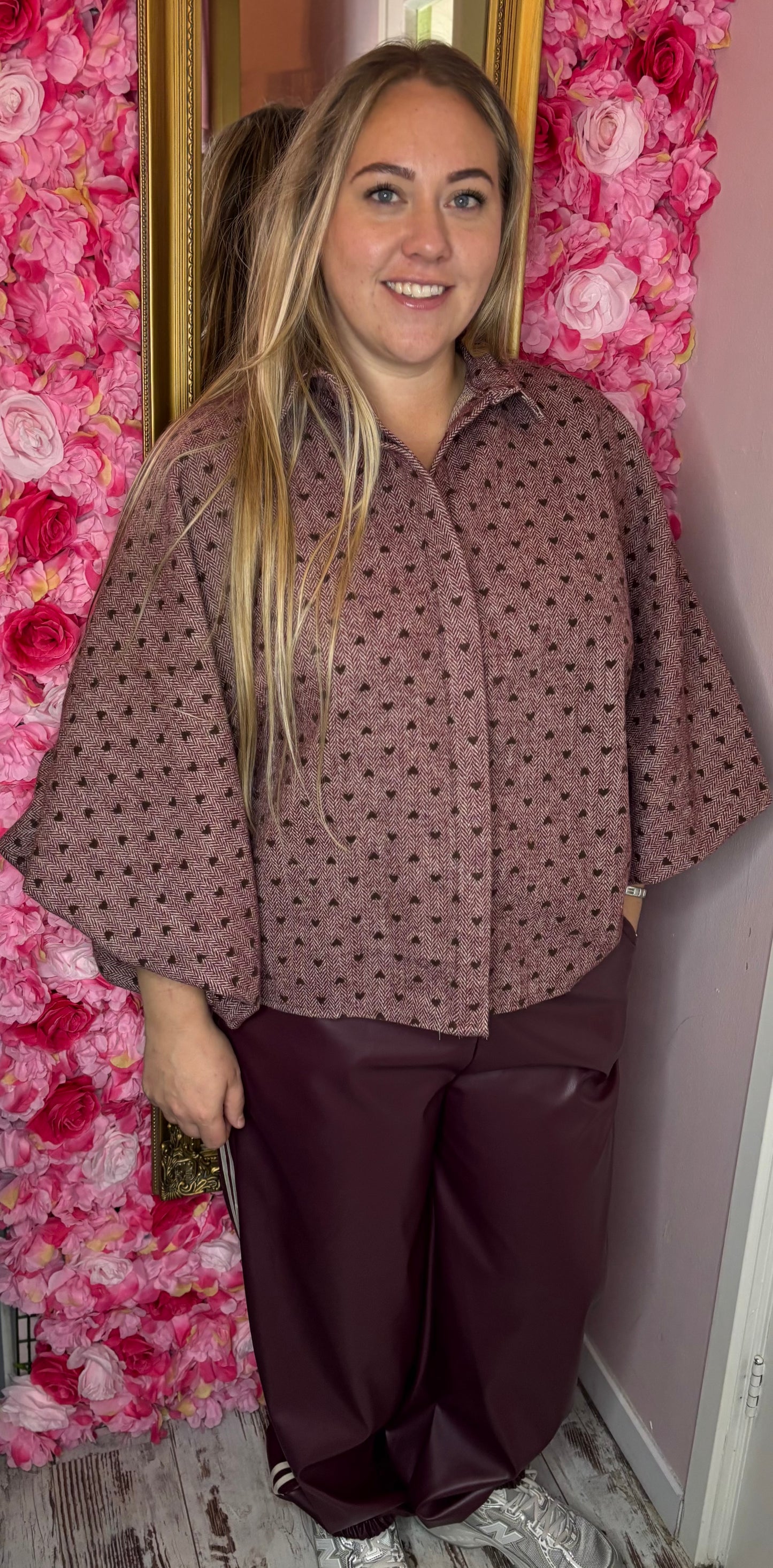 Blouse Butterfly Love Bordeaux Plus Size Maat 44 t/m 48-50