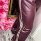 Pofbroek Leather Look The Rebel Bordeaux Plus Size Maat t/m 46