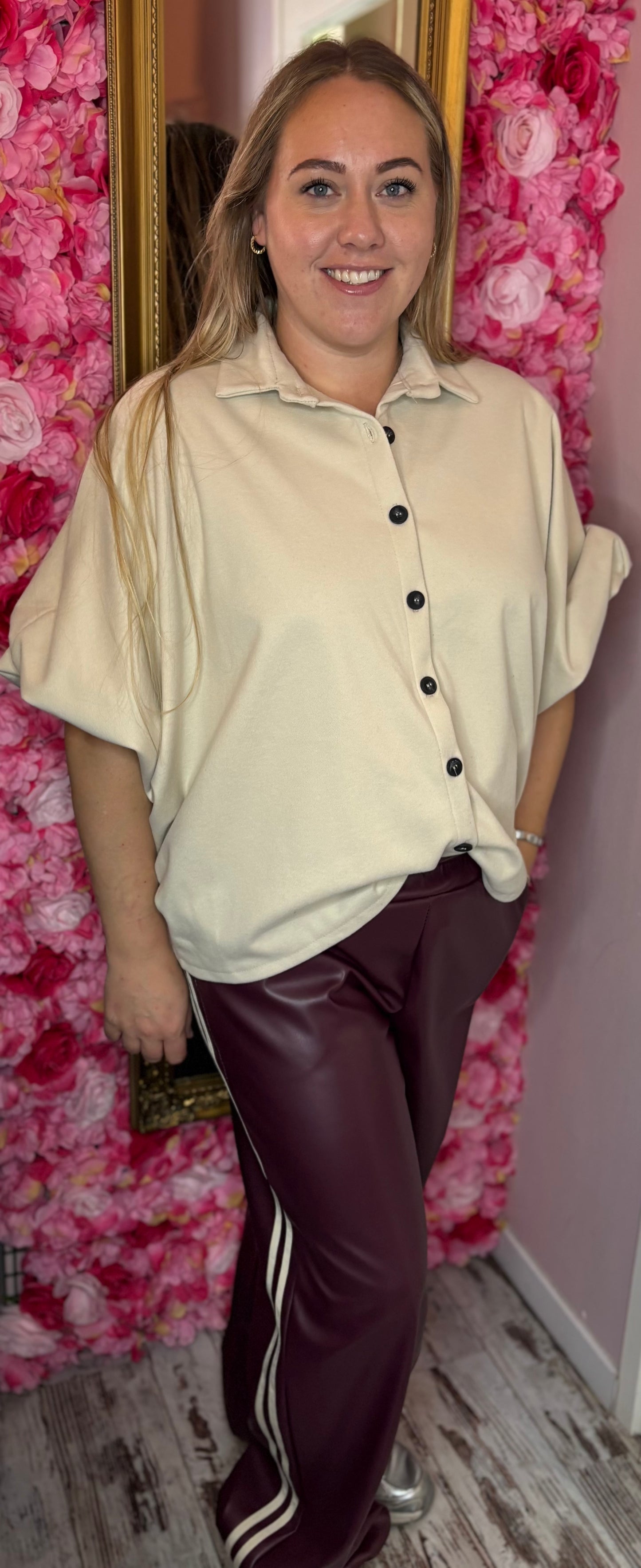 Blouse Basic Butty Beige Plus Size Maat 44 t/m 48-50