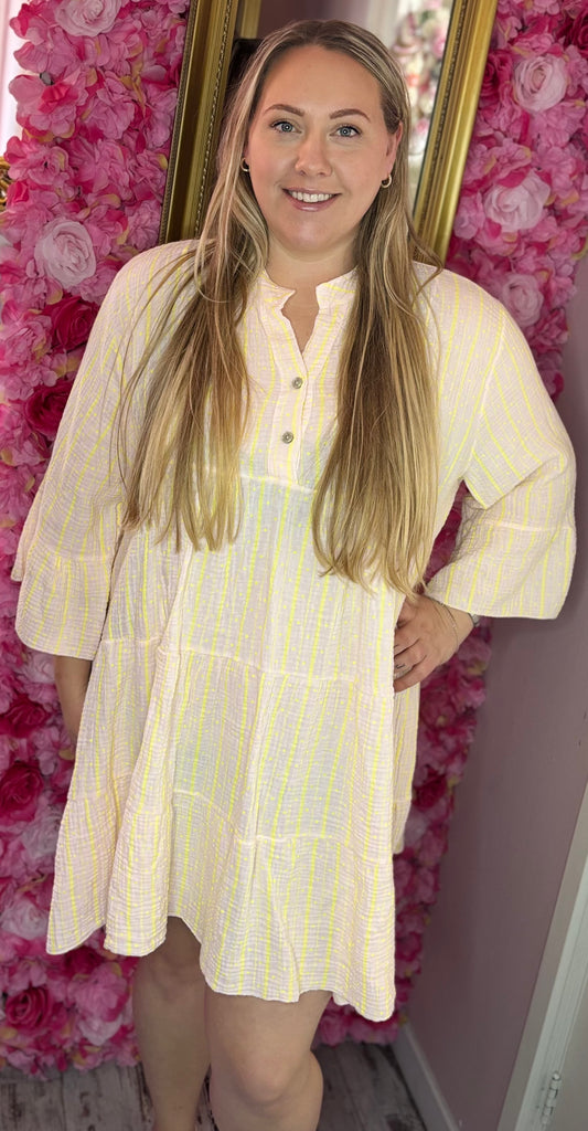 Jurk/Tuniek Ibiza Geel Maat 48 t/m 54