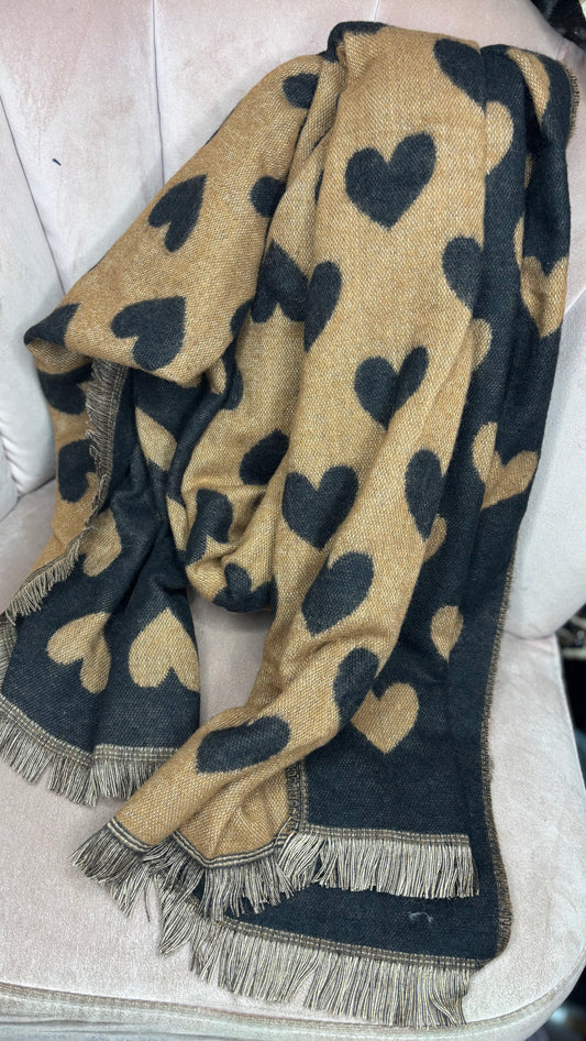 Sjaal Heart Camel