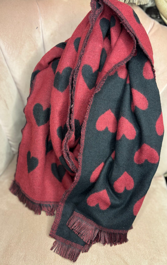 Sjaal Heart Rood