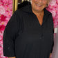 Blouse Glam Balloon Zwart Plus Size maat 48 t/m 54