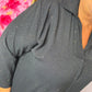 Blouse Glam Balloon Zwart Plus Size maat 48 t/m 54