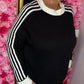 Trui Cozy Stripes Zwart Plus Size Maat 48 t/m 52