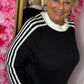 Trui Cozy Stripes Zwart Plus Size Maat 48 t/m 52