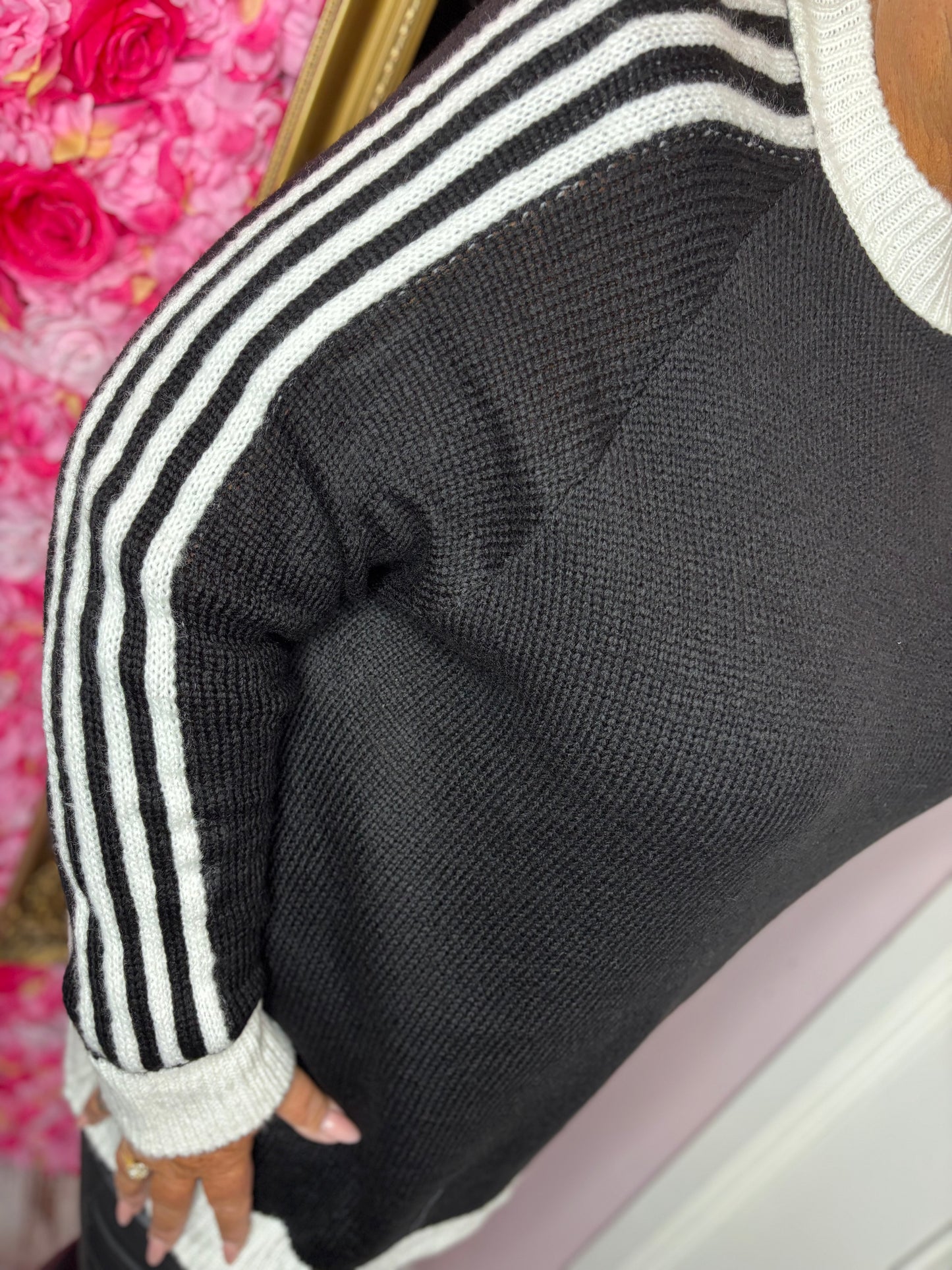 Trui Cozy Stripes Zwart Plus Size Maat 48 t/m 52
